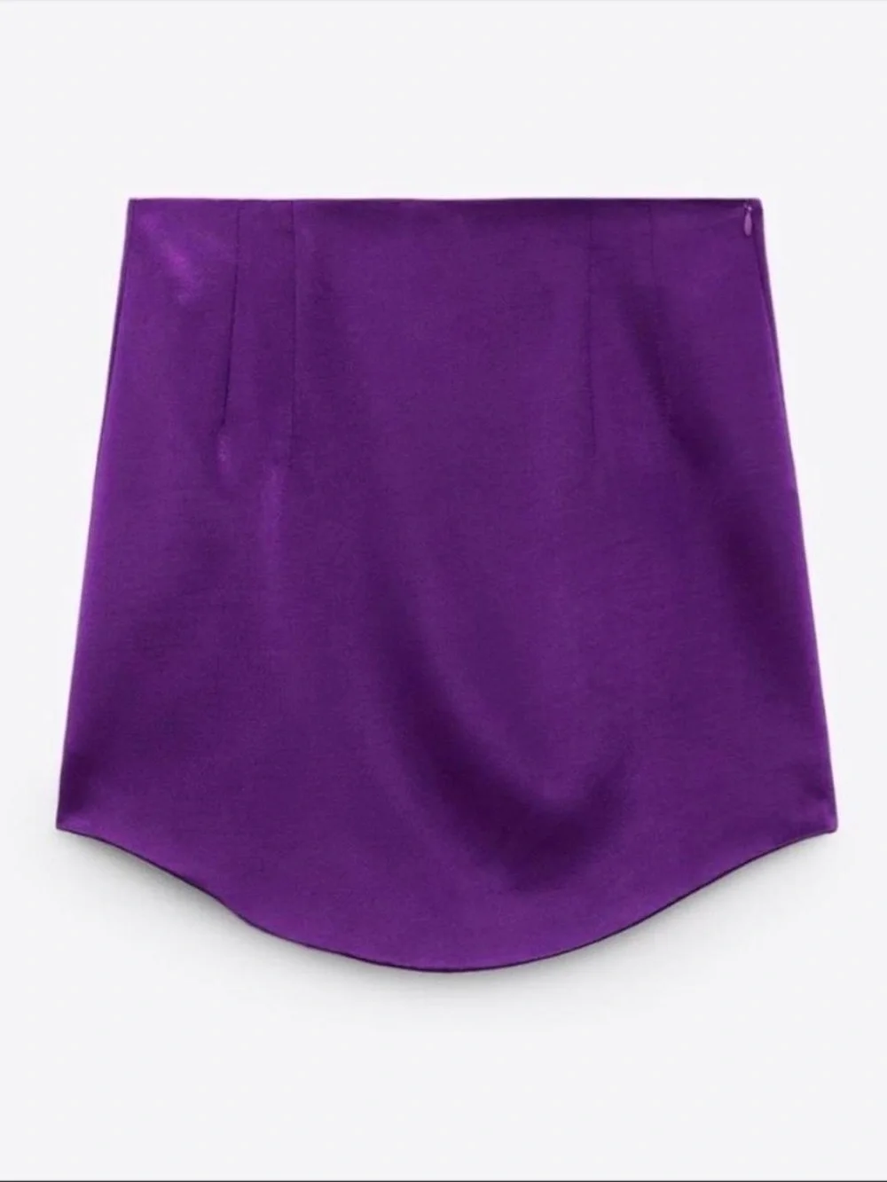 Zara Satin Effect Hi-Rise Mini Skirt Purple